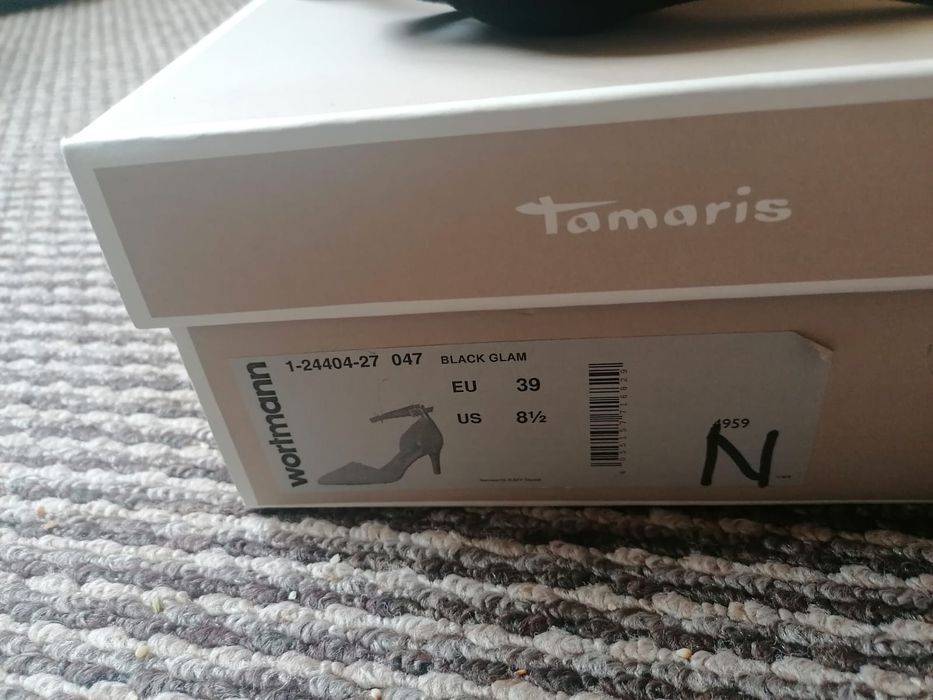 Pantofi cu toc nr 39, Tamaris, nou