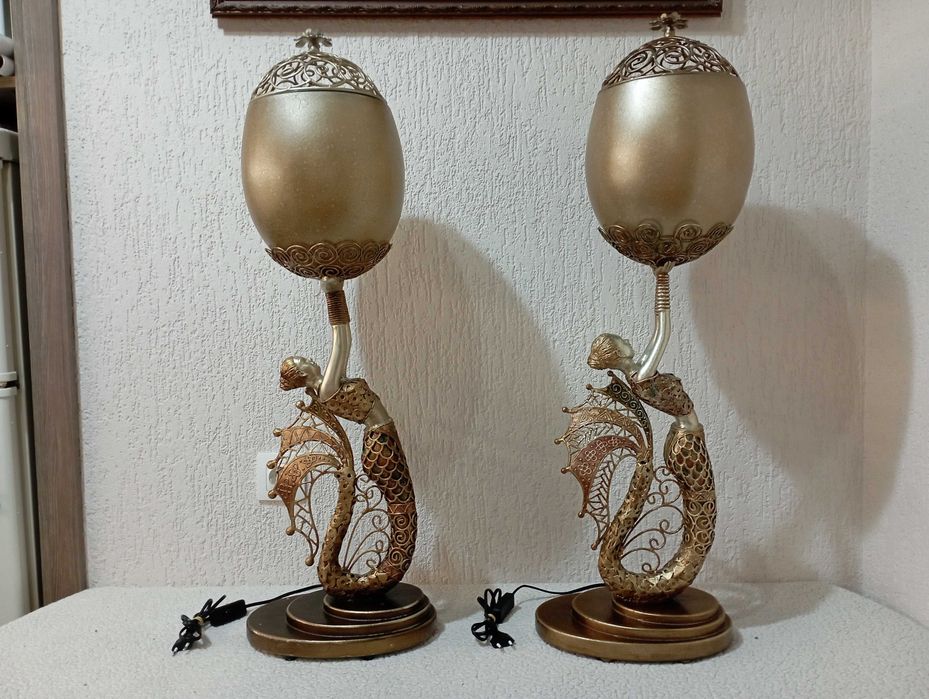 Две уникални много големи масивни и много красиви лампи - лампа