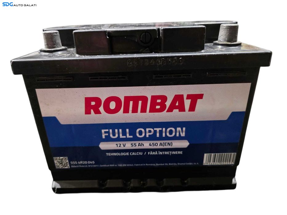 Baterie Acumulator Auto 55Ah 450A 5554R20045 Rombat Full Option Volkswagen Audi Seat Skoda Ford Opel Toyota BMW Mercedes Renault Peugeot Dacia  [D0560]