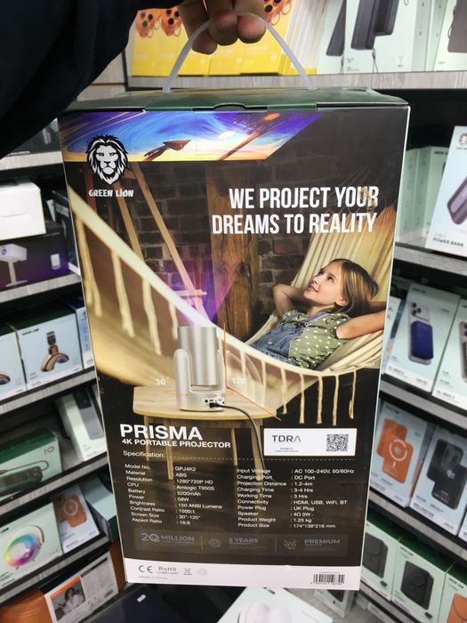 4K Portable портативный проектор green lion