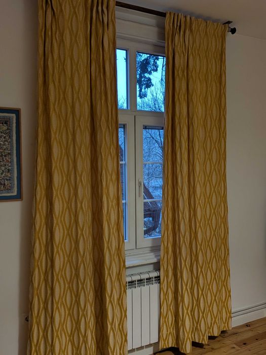 Завеси жълто-бежови 4 бр. 140x250 см – плътни пердета за хол/спалня