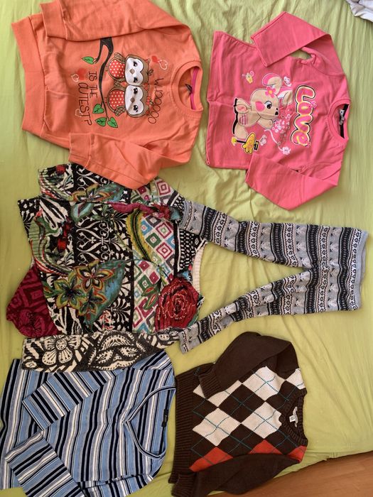 Детски рокли 4-5; 5-6,панталони, чорапогащи, потници, клинове, блузи