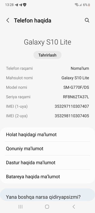 Samsung galaxy s 10 lite