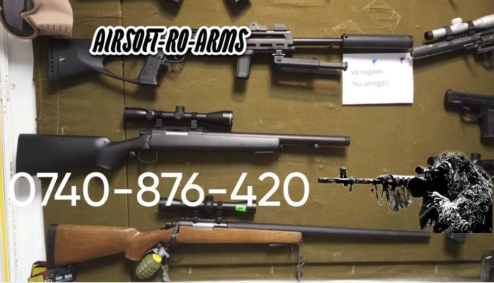 Pusca Airsoft FullMetal SNIPER PutereMAXIMA 6,4J Wood/Negru M61