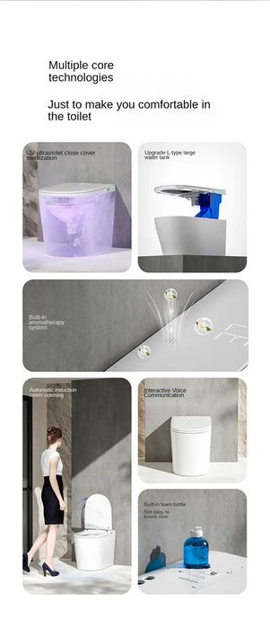 Мултифункционална слим смарт тоалетна с биде, подгрев, сушене, масаж