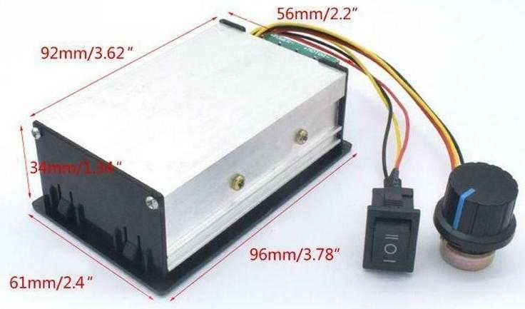 PWM 20A 6-60V cu schimbare sens variator de turatie motoare cc. Nou!
