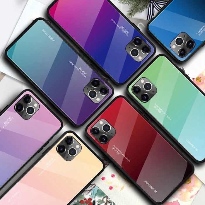 Husa Gradient din sticla iPhone X , XR, XS Max, 11, 11 Pro, 11 Pro Max