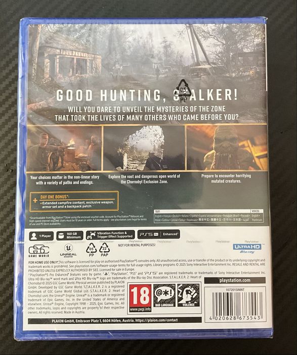 S.t.a.l.k.e.r. 2 Heart Of Chornobyl Day One edition Stalker PS5 чисто нова неразопакована
