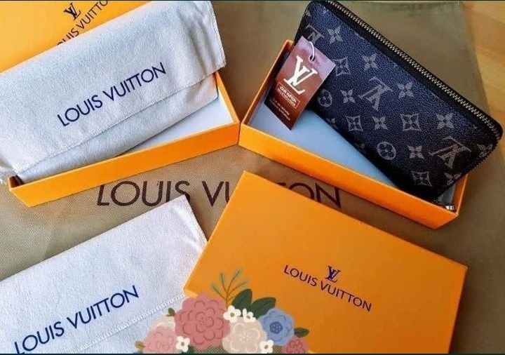 Portofele piele naturală Louis Vuitton, cutie, saculet, etichetă