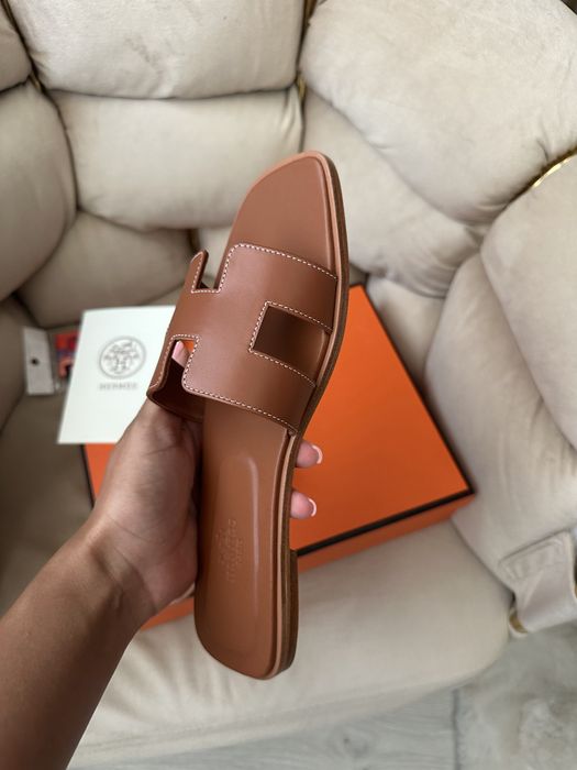 Papuci hermes oran piele naturala
