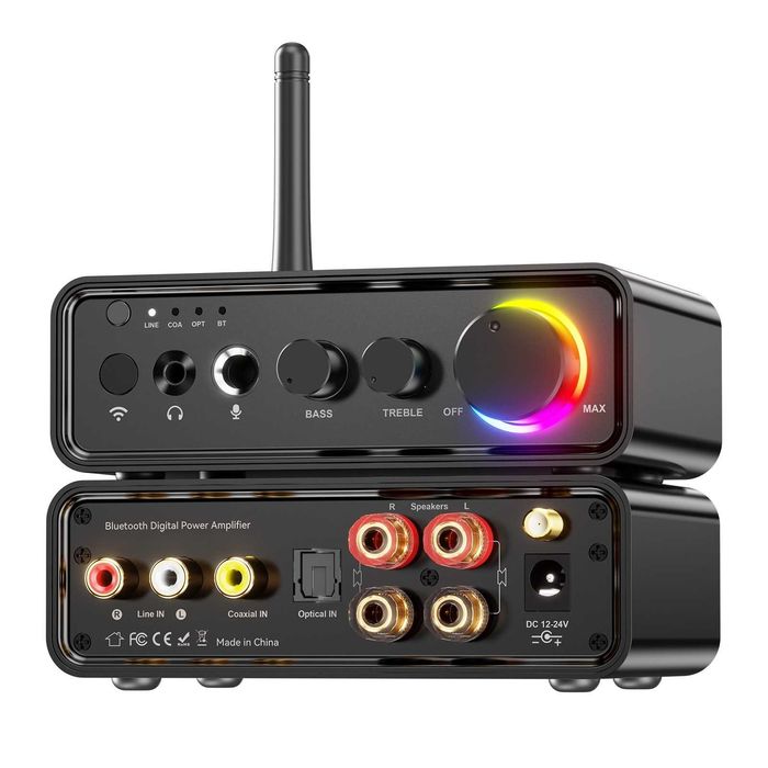 Amplificator Digital Bluetooth 5.3, Audio Profesional 2 x 100W.