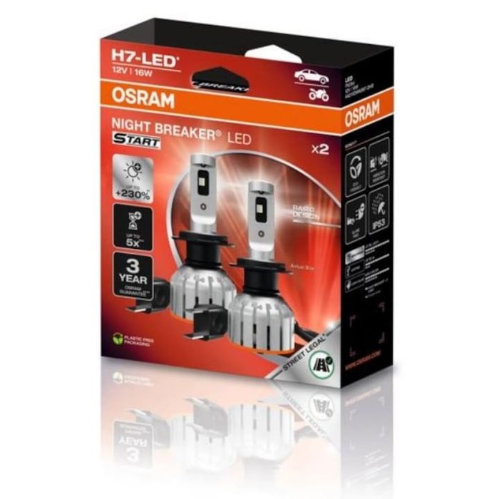 Set Becuri Auto LED – Osram Night Breaker H7-LED START – Omologate RAR H7