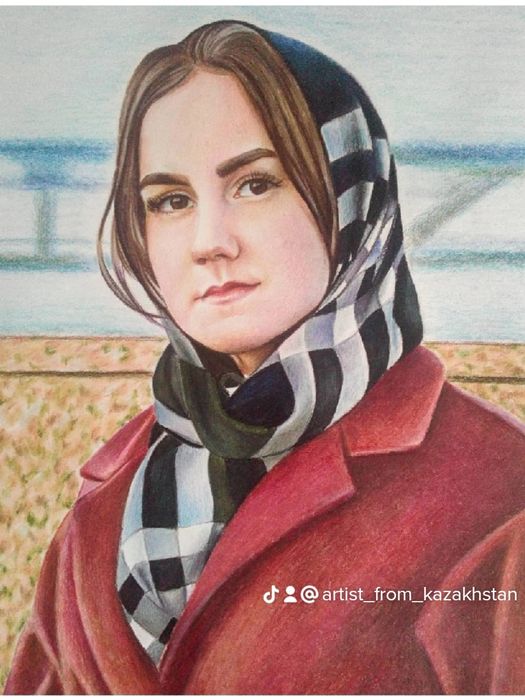 Портрет масляными карандашами