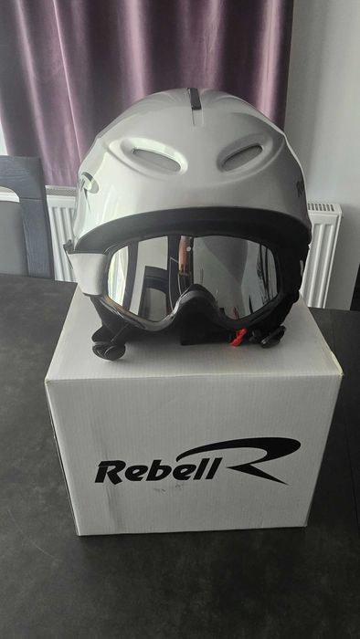 Cască de schi adulți Rebell plus ochelari de schi Wedze.