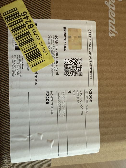 Каска AGV Full face X3000 MATT BLACK размер S