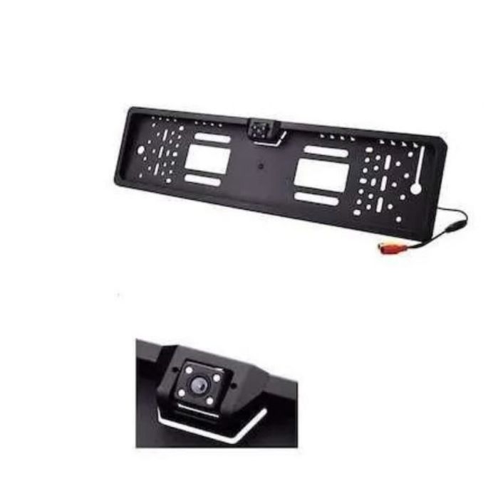 Рамка с камера за регистрационен номер с 4 LED светлини,задно виждане