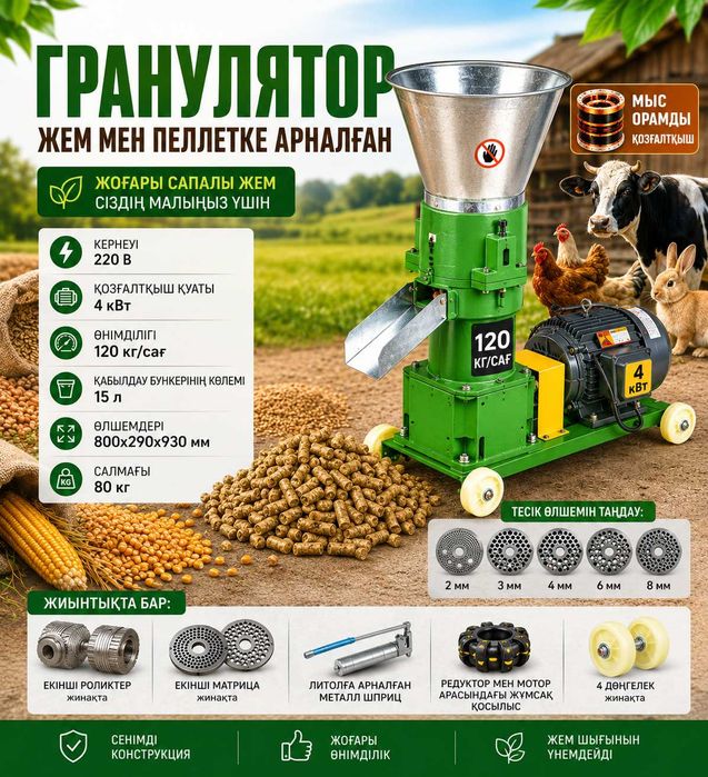 Жем мен пеллетке арналған гранулятор