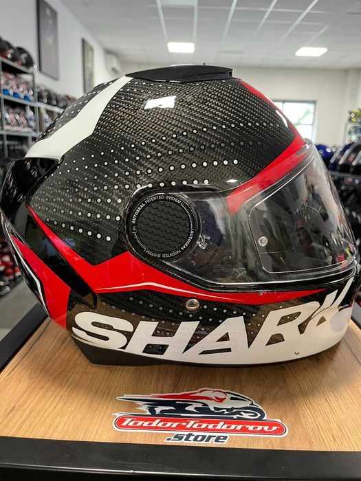 Мото каска SHARK SPARTAN CARBON RAVE ,вградени очила,S 55-56см