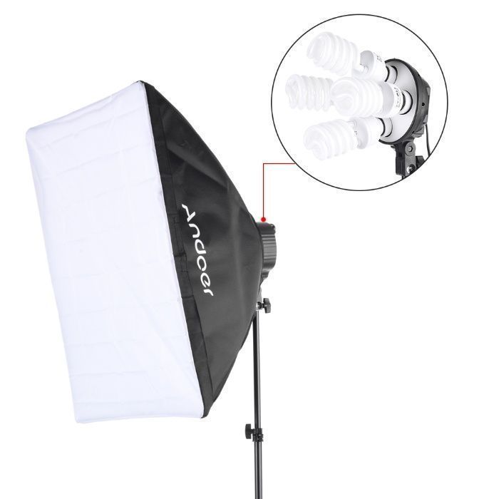 Kit foto-video studio 2x Softbox,8x bec 45W + geanta transport