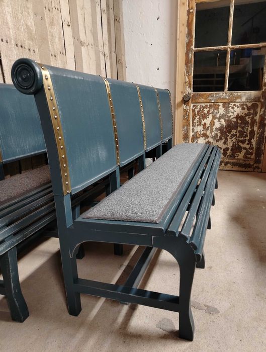 Banci vechi din lemn reconditionate/ Bancheta