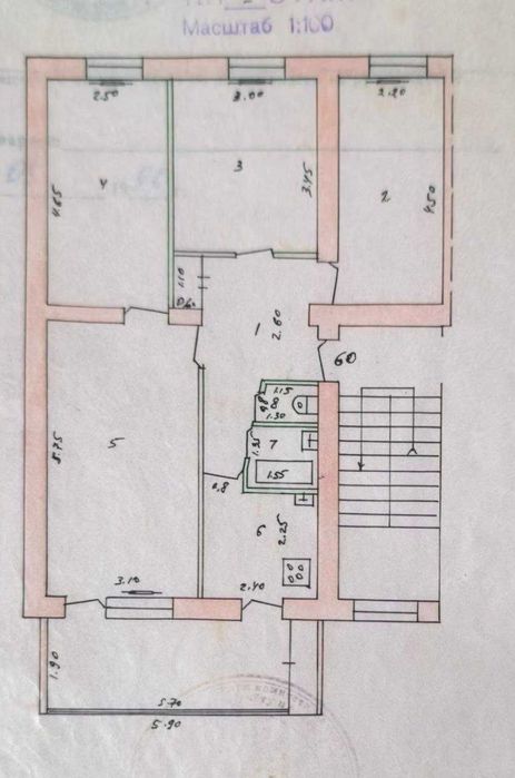 *4 комн. Балкон 2х6. Кирпичный дом