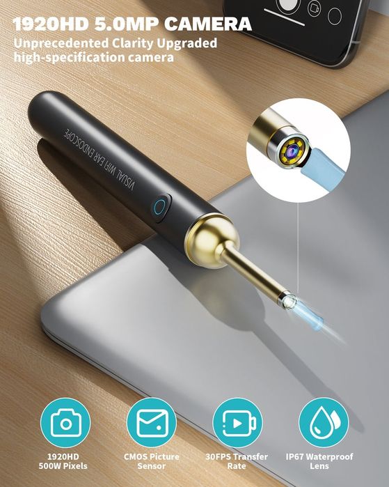 Camera de curatare a urechilor, 5 MP