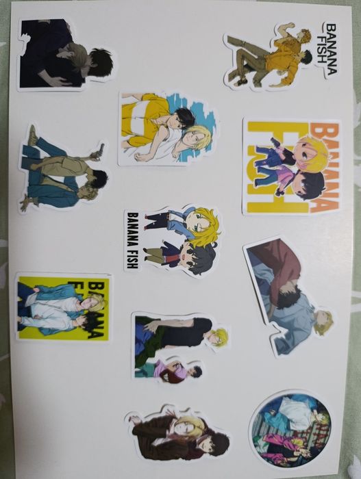 Аниме наклейки Банановая рыба 1шт 1000сум