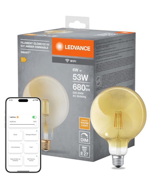 Bec LED Smart  LEDVANCE aurie, cu 6W, 2700K, E27,