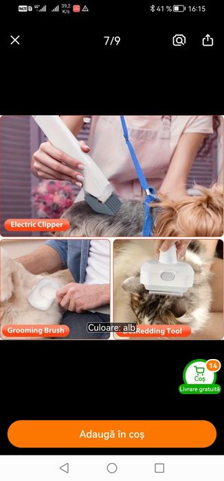 Groming set, NOU, set întreținere animalute, cu aspirator