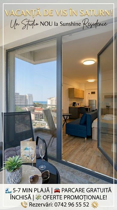 Studio Modern Saturn la 5 min de Mare - Bloc Nou, Parcare, Lift