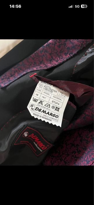 Sacou barbati stofa calitate (70% lana)vesta papion batista marime 48