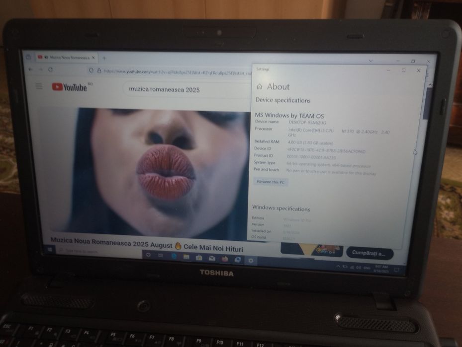 Toshiba PRO c660 cu Intel i3, Windows 10 și Office,bun muzică, filme