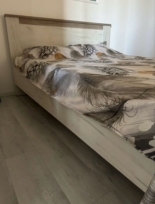 Pat matrimonial 160x200 cm, stil rustic/modern (Fără saltea)