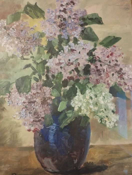 Syringa Vulgaris (pictura realizata in stil impresionist)