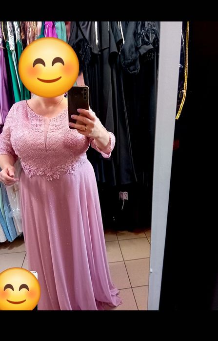 Rochie lunga  roz pudrat mai inchis