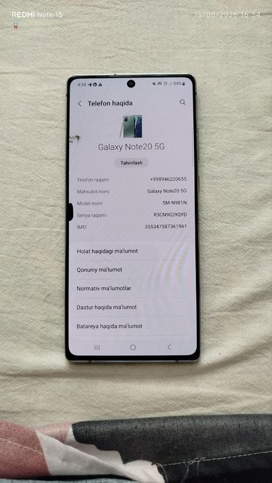 Samsung 20 5G sotiladi