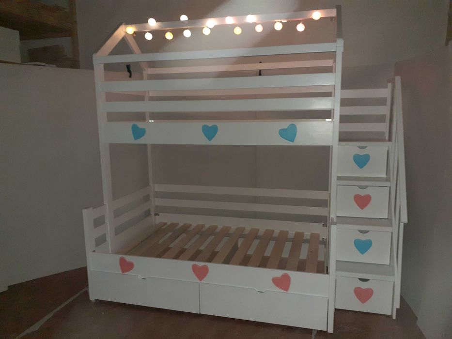 TRANSPORT GRATUIT.Pat etajat-supraetajat din lemn masiv.Cod 3524