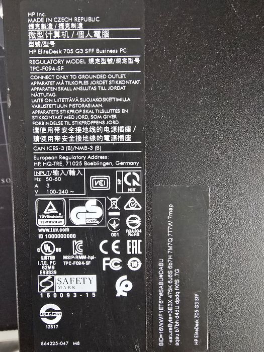 HP EliteDesk  705 G3, AMD A10, 8Gb Ram, 240 Gb Ssd