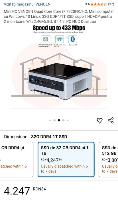 Mini PC 32GB DDR4 Intel core i7