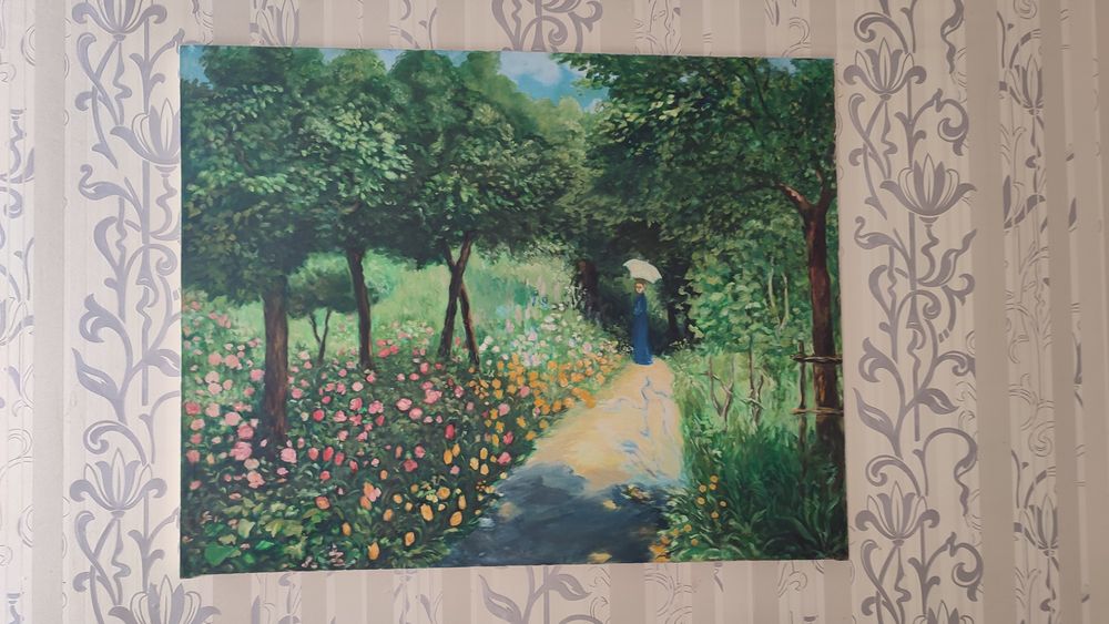 Картина в стиле Клада Моне "Любимая в дивном саду""
