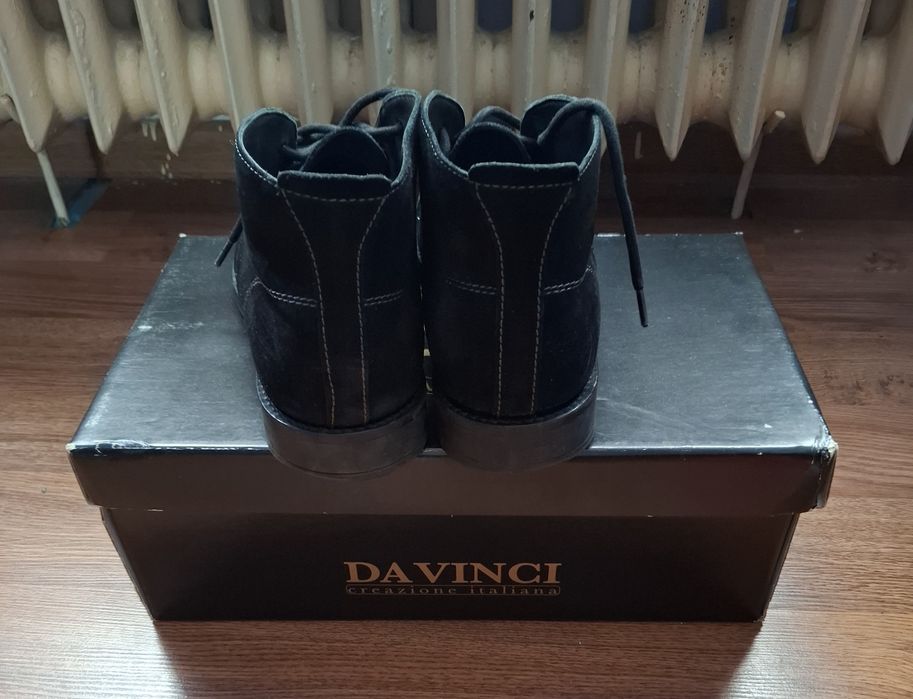 Ghete barbati, negre, piele întoarsă, nr 41