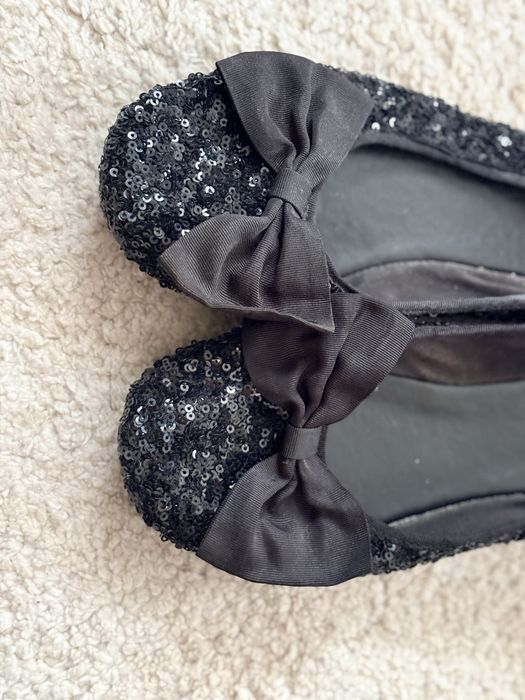 Balerini eleganti cu paiete, Zara, negri, nr 37