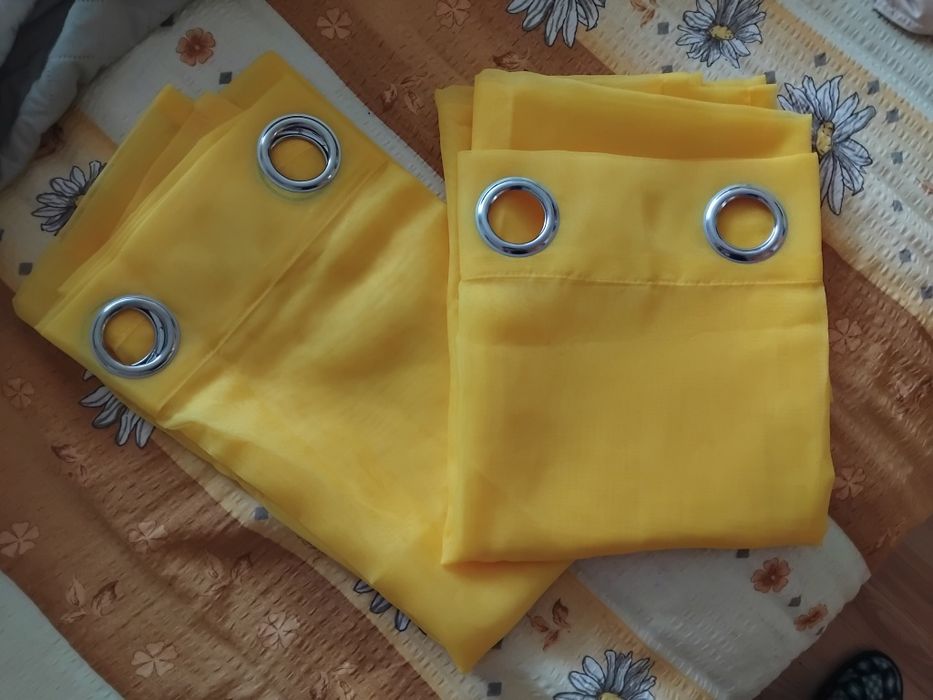 Жълти воални завеси 2бр.