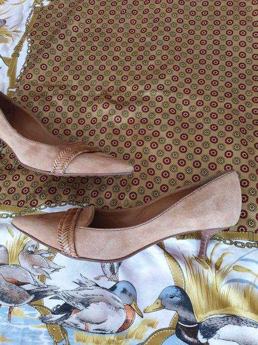 Pantofi piele naturala intoarsa Furla Musette Zara Massimo Dutti