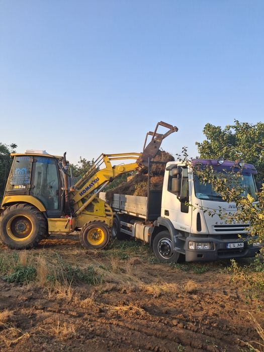 Închiriez buldoexcavator Komatsu si bascula 15 t,trailer utilaje