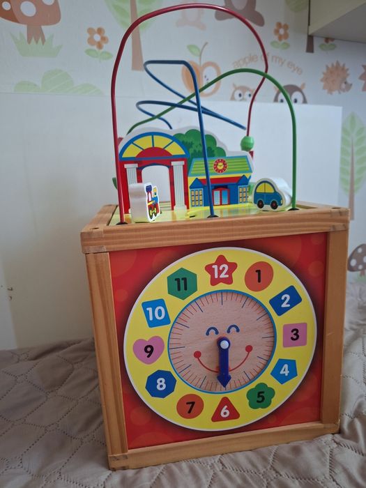 Дидактически куб/многофункционален дървен куб М-toys