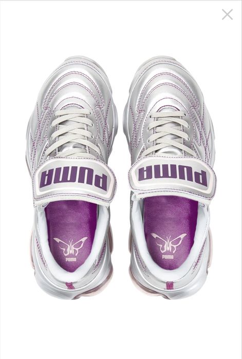 Кожени маратонки puma в сребрист цвят металически