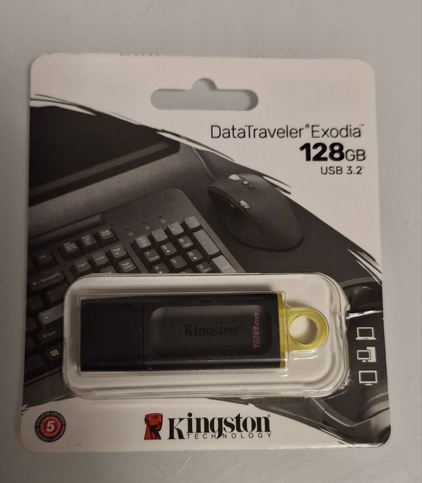Memorie USB Kingston DataTraveler Exodia 128GB, USB 3.2, Negru/Galben