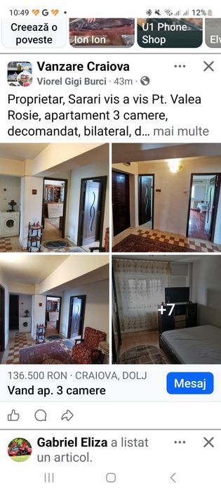 Apartament 3 cam decomandat bilateral