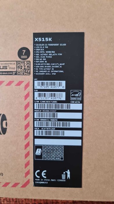 Laptop ASUS VivoBook 15 X515KA | Windows 11 Pro | 8GB RAM |512 Gb SSD